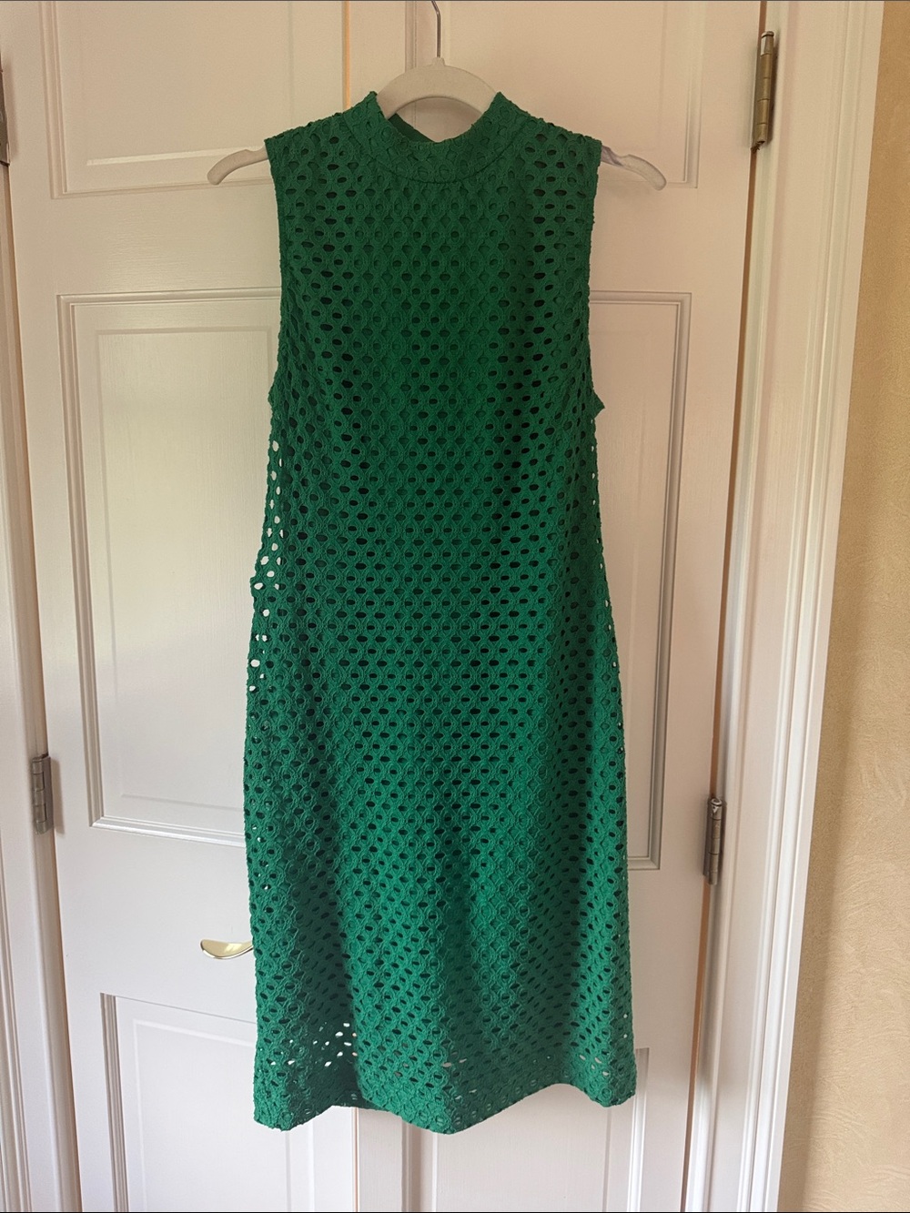 Sharagano Green Crochet Midi Dress